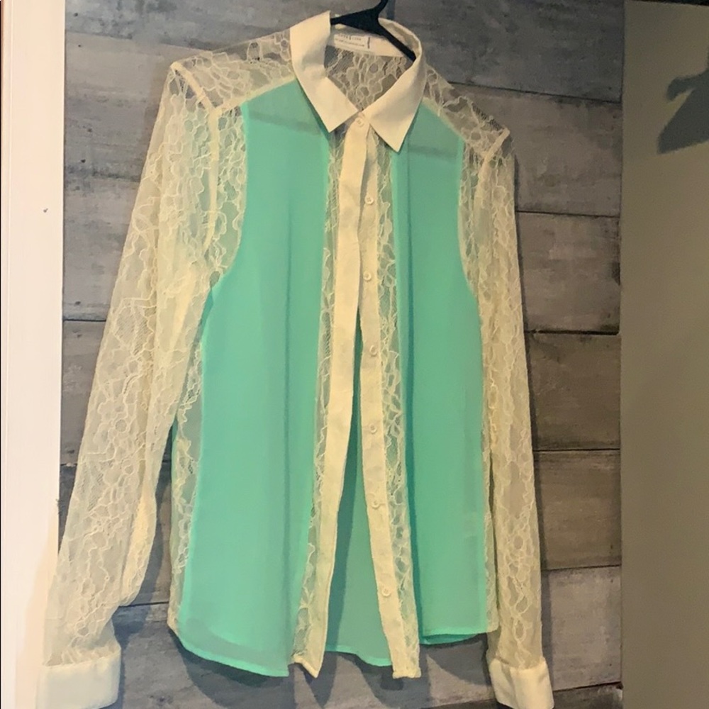 Sheer lace blouse